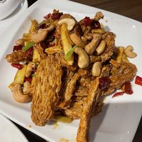 Kung pao beancurd with cashews  at Hui Tien Vegetarian in Taipei