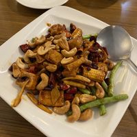 Kung pao stinky tofu (highly recommended ) at Hui Tien Vegetarian in Taipei