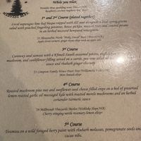 Menu we had  at Harvest Beat in Seattle