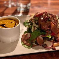 Entree (soup and salad) at Harvest Beat in Seattle