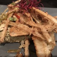 Zucchini lasagna with lobster mushrooms at Harvest Beat in Seattle