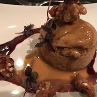 Gluten free dessert request - Asian pear cake with candied walnuts at Harvest Beat in Seattle
