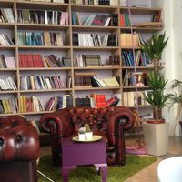 the cafe at Bookstop Libri Coffee in Brescia