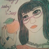 Drawing by a friend, Hayley.  at The Vegan Peach in Dartmouth