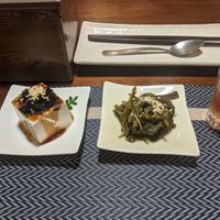 Appetizers with the set meal. Tofu and seaweed. at Hsia An Chu Vegetarian in Taitung