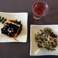 Tofu + Seaweed + Fruit vinegar at Hsia An Chu Vegetarian in Taitung