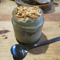 Banana nice-cream and granola layered parfait  at La Studio in Hanoi