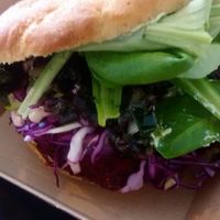 Vegan beetrrot & gluten free burger! at Green by Laurence in Annecy