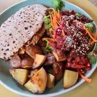 Vegan burger at Joe's Cafe in Lahinch