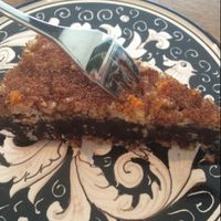 raw vegan chocolate-cashew-orange cake. yummy!  at Black Apron - Codos Coffee in Hildesheim