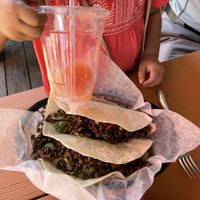 Vegan tacos and fresh Grapefruit juice   at Bashful Banana in Ocean City