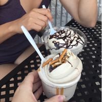 Whip on top of brownie, and peanut butter pretzel whip at Bashful Banana in Ocean City