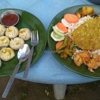 onion momo and newary saway baji set at Hotel Mount Paradise in Naya Gaun