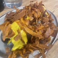 Vegan hot dog  at Tahina in Northcote