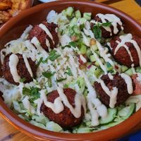 Mixed falafel bowl at Tahina in Northcote