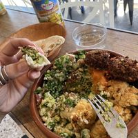 Tucking in  at Tahina in Northcote