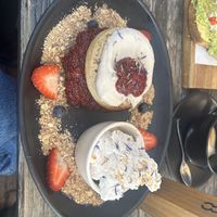 Vegan crumpets and avo toast with vegan feta ❤️  at Store Fifteen in Mornington