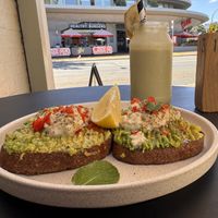 Yum! Avocado on toast with feta (vegan)   at Store Fifteen in Mornington