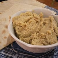 Hummus and pita  at Simple Things in Kampot