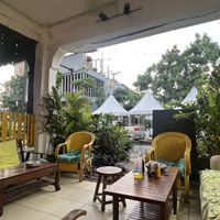 Outside seating   at Simple Things in Kampot