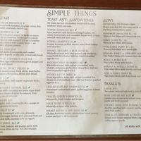 menu 2.2 at Simple Things in Kampot