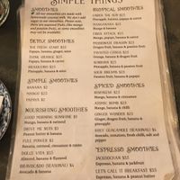 Menu at Simple Things in Kampot