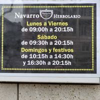 Öffnungzeiten Stand 24.02.2025 at Herbolario Navarro in Denia