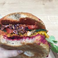 Sweet Potato Burger at Vegan Love in Budapest