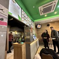 Order from the menu above the counter using the touch screen   at Vegan Love in Budapest