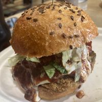 Bbq veg chick‘n burger  at Vegan Love in Budapest