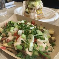 Loaded fries   at Vegan Love in Budapest