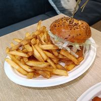 Beyond meat burger at Vegan Love in Budapest