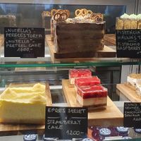Cake options at Vegan Love in Budapest