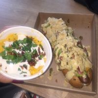 Vegan hot dog and Mac N Cheese at Vegan Love in Budapest