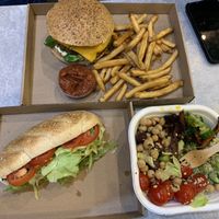 Blt and burger at Vegan Love in Budapest