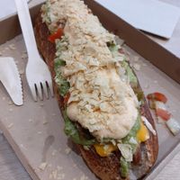 Mexican hot dog - delicious at Vegan Love in Budapest