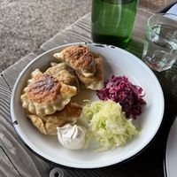 fried pierogi  at Apteka in Pittsburgh
