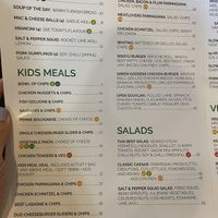 Menu with Vegan options labeled   at The Foundry Hotel in Bendigo
