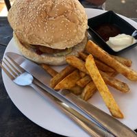 Vegan burger at Levine's Eatery in Coron