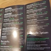 menu  at Green Lion in Nuremberg
