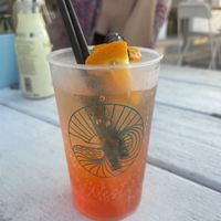 Aperol spritz  at Porthmeor Beach Cafe in St Ives