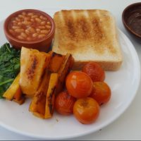 A vegan version of the build your own breakfast at Porthmeor Beach Cafe in St Ives