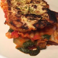 Vegan lasagne (that I accidentally burnt a little!) at Gringos Vegan Kitchen in Newcastle Upon Tyne