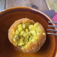 Arancino vegano (the best) at Rifugio Romano in Rome