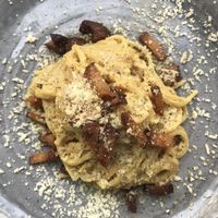 Carbonara vegan  at Rifugio Romano in Rome