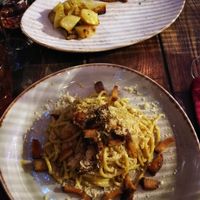 Carbonara vegana at Rifugio Romano in Rome