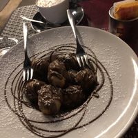 Pizza dumplings with Nutella, so good! at Rifugio Romano in Rome