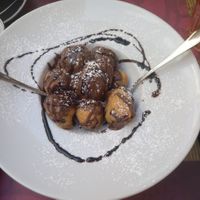 Pizza dumplings with vegan nutella at Rifugio Romano in Rome