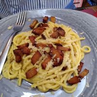 Vegan Carbonara at Rifugio Romano in Rome