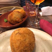 Vegan arancino at Rifugio Romano in Rome
